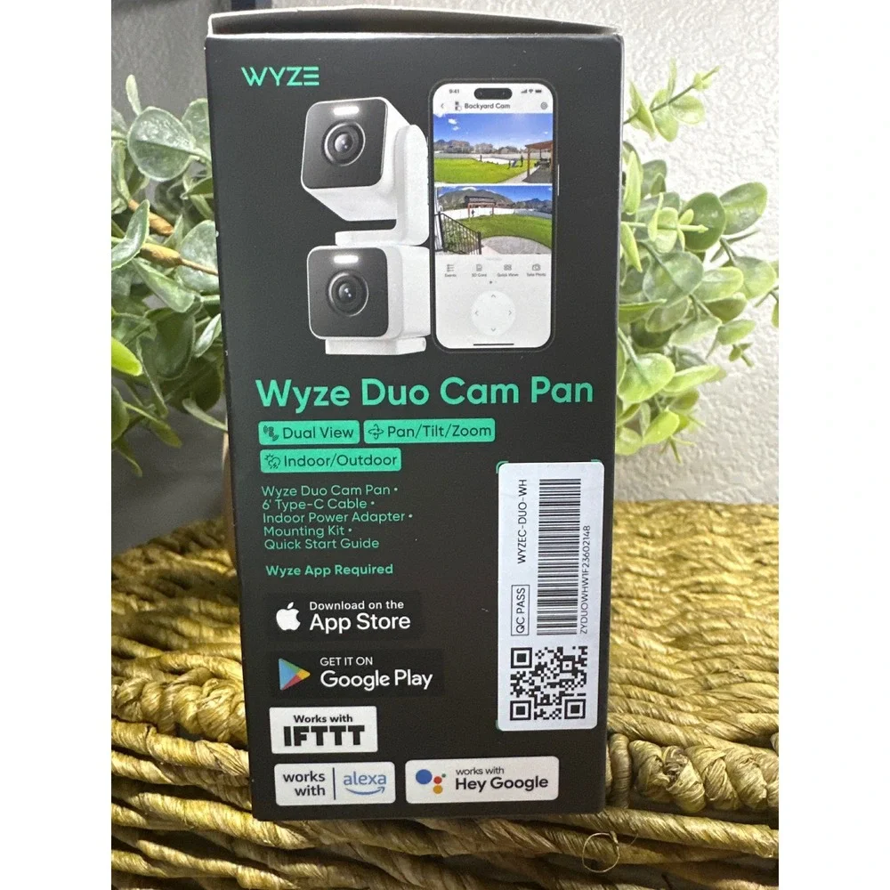 Wyze‎ Duo Cam Pan 2K Smart Indoor Outdoor Security Camera White WYZEC-DUO-WH